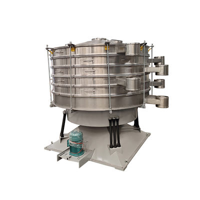 O movimento circular horizontal e vertical para cima e para baixo simula a peneiração manual para uma distribuição uniforme do material.