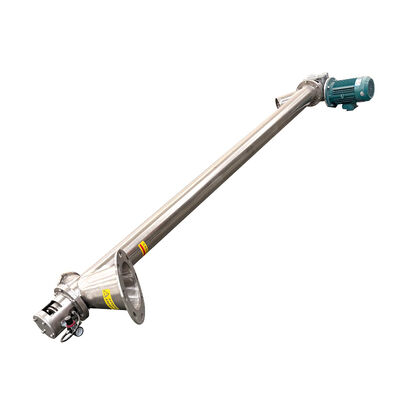 Transportador de rosca helicoidal projetado para fluxo de material em processos de produção industrial, movendo pós, grânulos e pequenos blocos suavemente